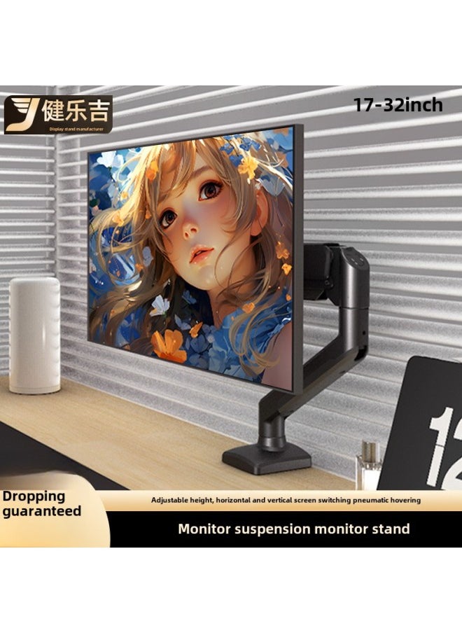 Jianleji Straight Hair 17-32 Inch Computer Mechanical Arm Bracket Punch-free Lifting Display Vertical Screen Rotation-Color:17-32inch Air Pressure Hover Rack 2-9kg White