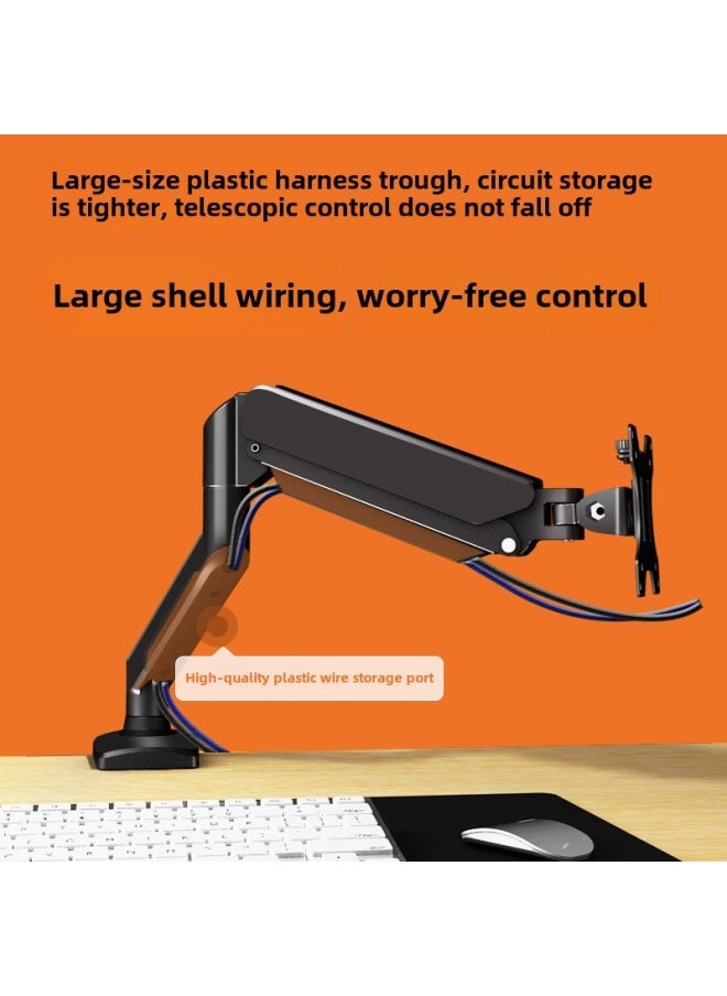 Jianleji Straight Hair 17-32 Inch Computer Mechanical Arm Bracket Punch-free Lifting Display Vertical Screen Rotation-Color:17-32inch Air Pressure Hover Rack 2-9kg White