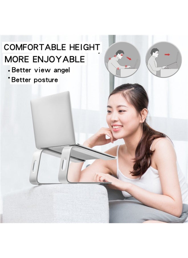 Notebook Stand Macbook Desktop Heightening Hollow Heat Dissipation Base Lifting Computer Stand M-type Wrist Support-Color:MD-5 Notebook Bracket: Black