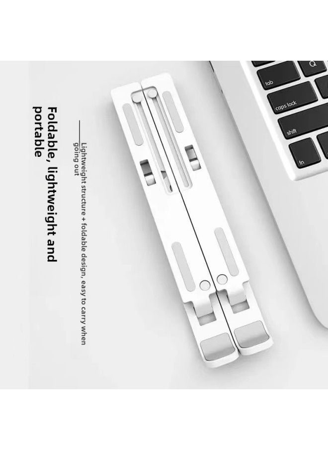 N3 Large Plastic Ten-gear Laptop Stand Foldable Portable Laptop Rack-Color:18inch Aluminum Alloy Silver