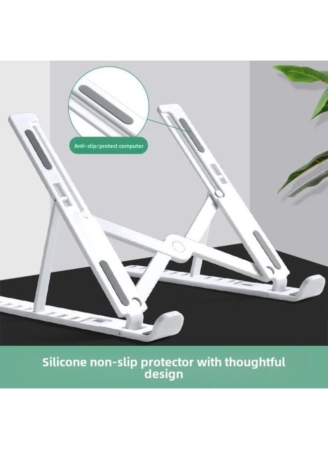 N3 Large Plastic Ten-gear Laptop Stand Foldable Portable Laptop Rack-Color:18inch Aluminum Alloy Silver