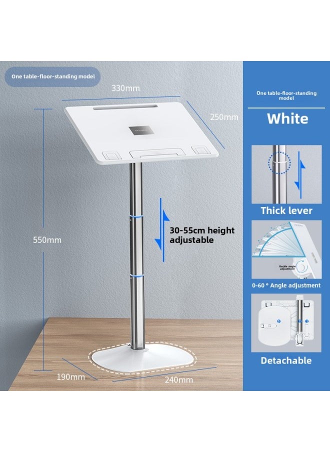 Adjustable Detachable Laptop Stand Desk Table One Grain Floor Model Multi-functional Storage Desktop Computer Holder-Color:Standard Edition