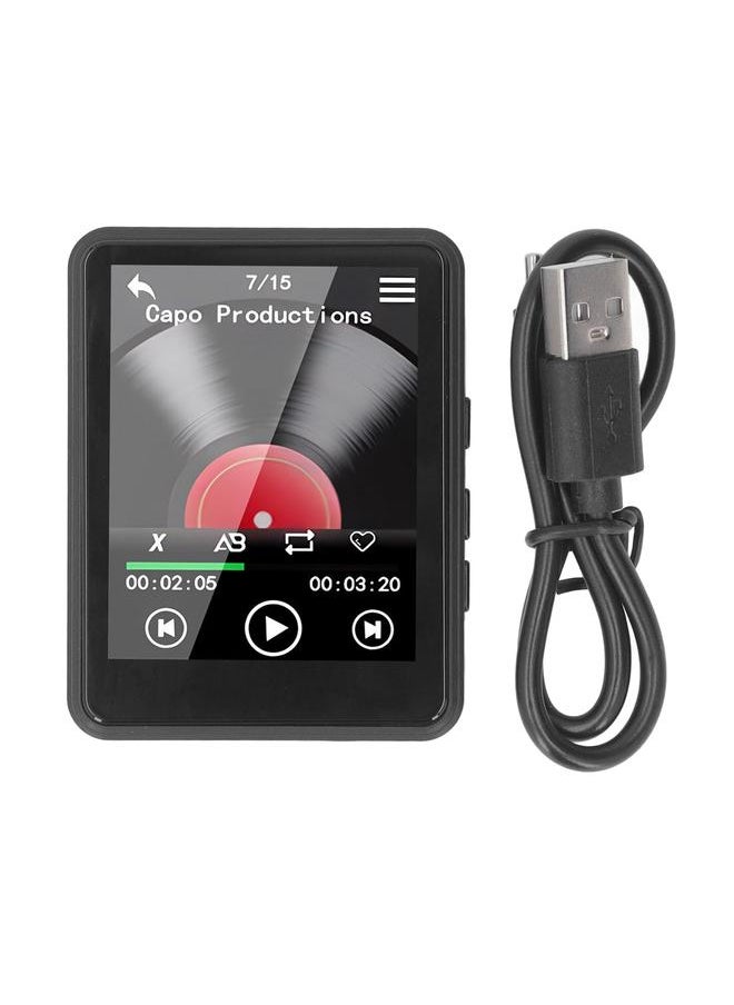 MP3 MP4 Player 2.4 Inch Full Touch Screen HiFi Stereo Sound Built in HD Speakers FM Radio Recording Electric Books Digital Music Player With 64G Memory Card