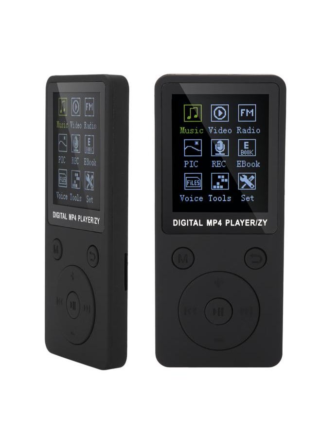 Portable Screen MP4 Music Player Support 32GB TF Card with Headphone Long Standby Time Black