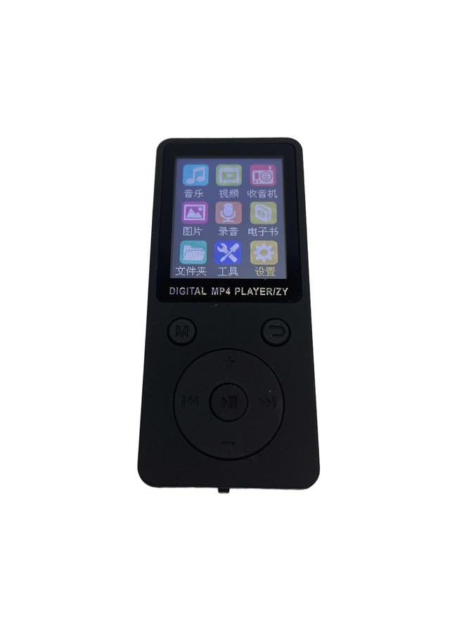 Portable Screen MP4 Music Player Support 32GB TF Card with Headphone Long Standby Time Black