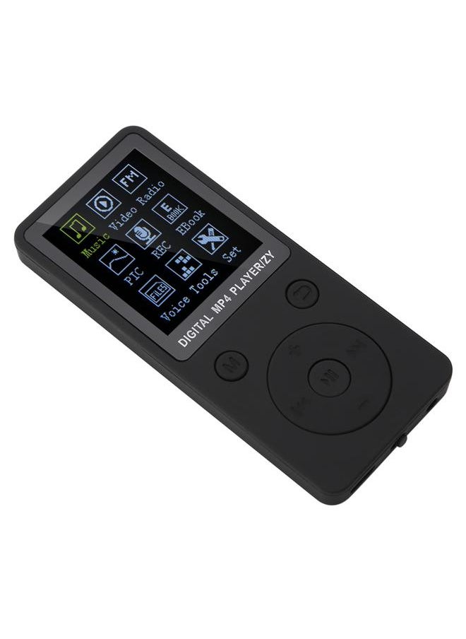 Portable Screen MP4 Music Player Support 32GB TF Card with Headphone Long Standby Time Black