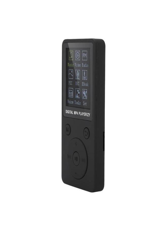 Portable Screen MP4 Music Player Support 32GB TF Card with Headphone Long Standby Time Black