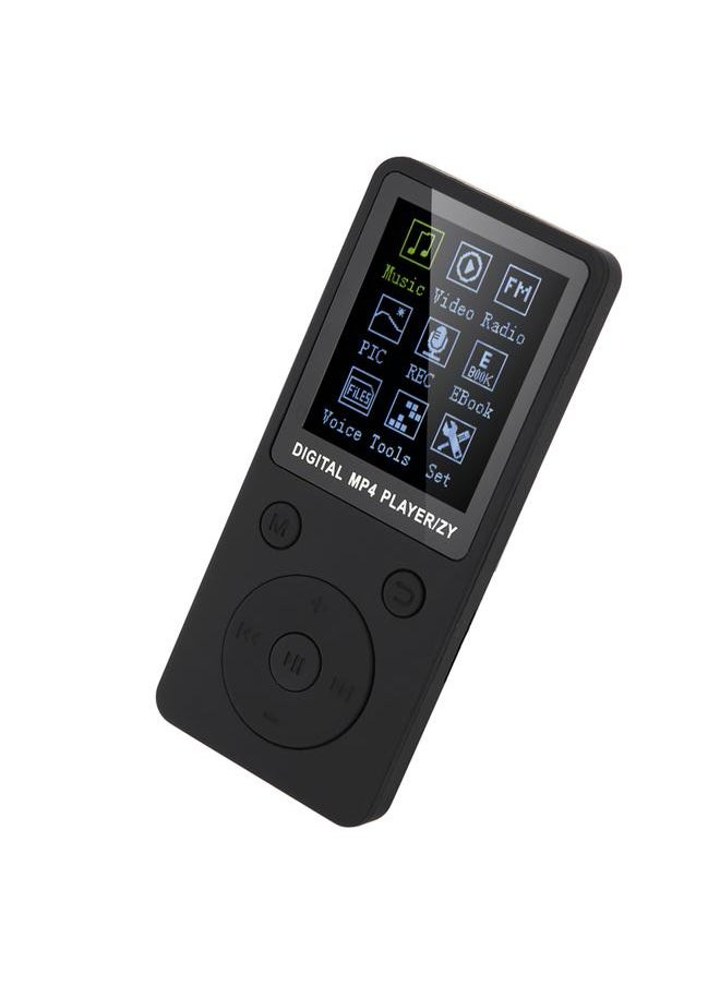 Portable Screen MP4 Music Player Support 32GB TF Card with Headphone Long Standby Time Black