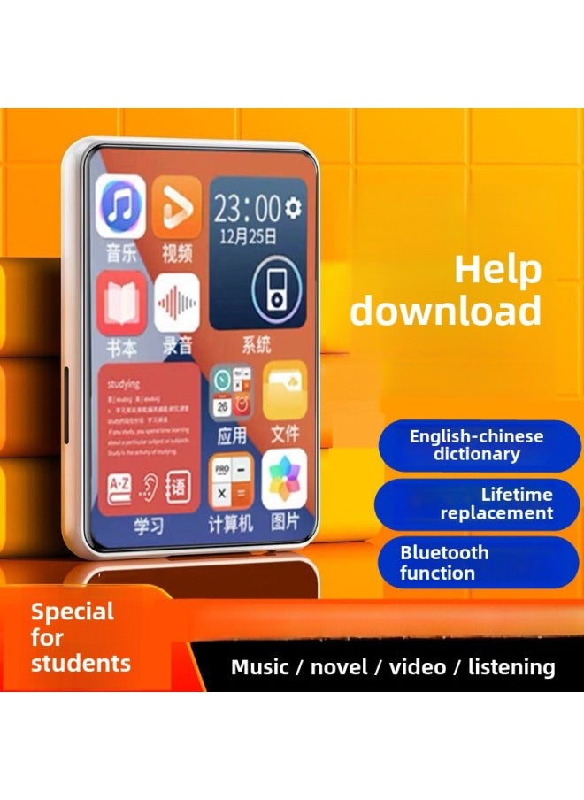 Student Version Mp3 Screen Mp4 Walkman Outside Bluetooth Mini Touch Screen English Reading Novels Listening To Songs Hao Bao Da-Body Color:2.4inch Touch Screen Black [voice Dictionary/increased Battery]-Memory Capacity:128gb Has Downloaded Popular Resources (songs + Novels) + Protective Cover - Official Standard
