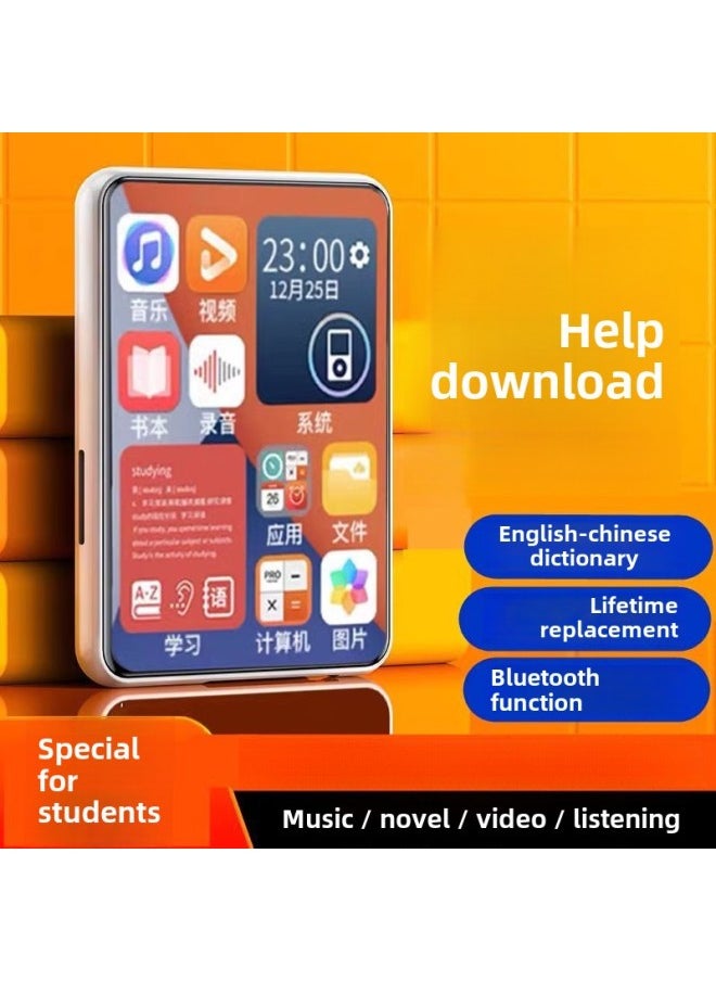 Student Version Mp3 Screen Mp4 Walkman Outside Bluetooth Mini Touch Screen English Reading Novels Listening To Songs Hao Bao Da-Body Color:2.4inch Touch Screen Black [voice Dictionary/increased Battery]-Memory Capacity:128gb Has Downloaded Popular Resources (songs + Novels) + Protective Cover - Official Standard