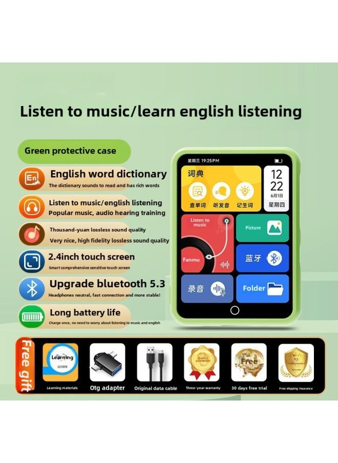 Fanmu Mp3 Walkman Student Edition Mp4 Senior High School Student English Listening Music Player Bluetooth Listening Music-Body Color:[purple Protective Case] 2.4 Hd Screen-english Dictionary#Learning Version-Memory Capacity:96gb (body 32g Memory + 64g Card) [★Recommended By 86% Of Teachers And Students]-package 3: Main