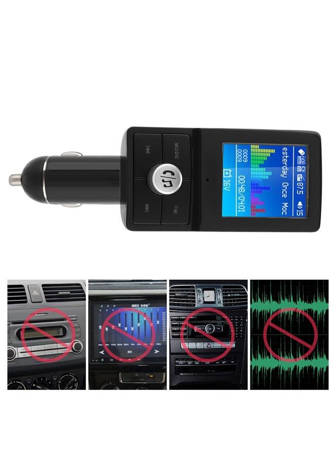 Car Wireless Bluetooth Hands-free MP3 Music Player Color Screen FM Transmitter