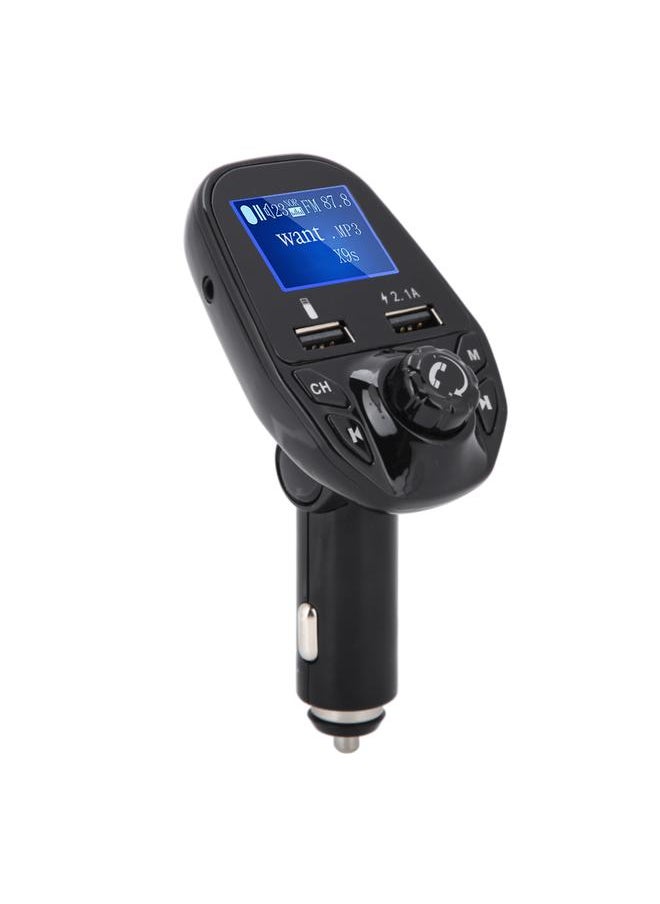 Noise Cancelling Bluetooth Hands-free Call LED Car FM Transmitter Charger with PW Cut Memory