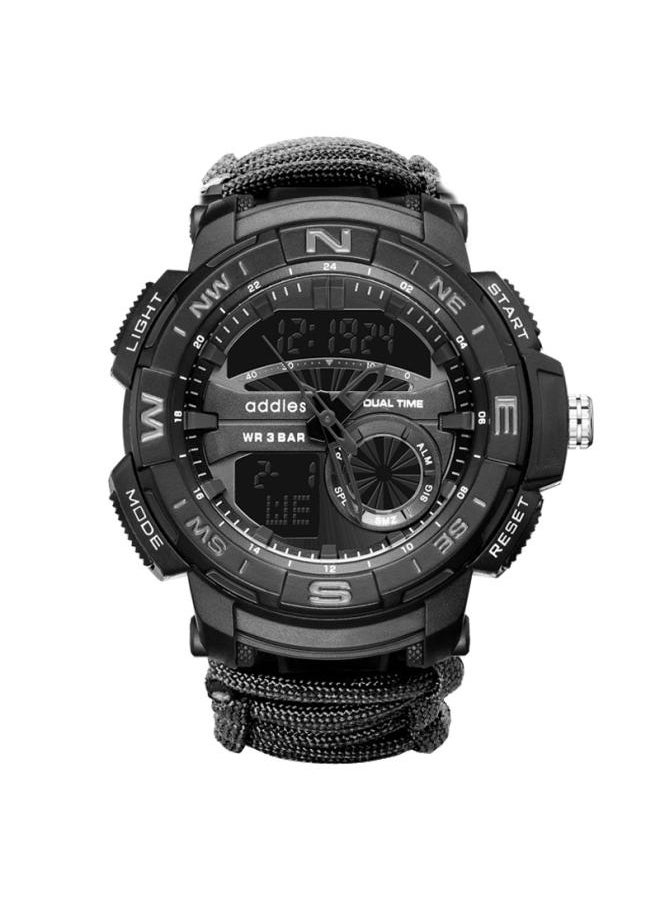 Edison Luminous Multifunctional Compass Watch Outdoor Mountaineering Whistle Flint Waterproof Electronic Men's Watch