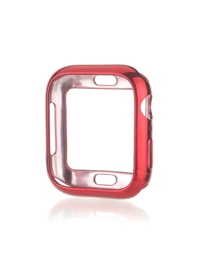 AppleWatch10 Generation Apple Case TPU Square Hole Hollow Protective Shell IwatchSE98765 Soft Case-Color:Red-Exterior Dimension:44mm