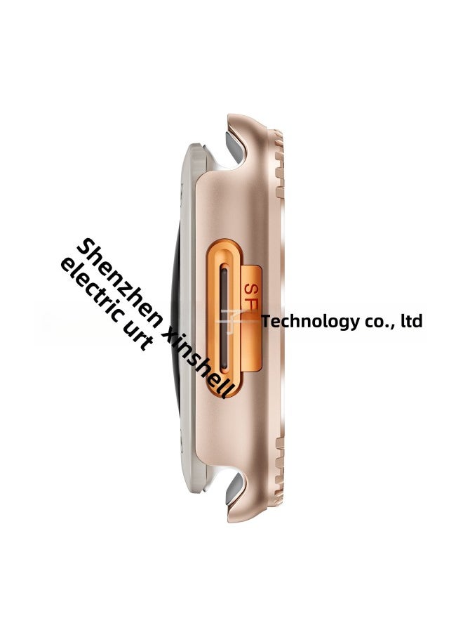 Applicable Apple Watch Case Apple Watch Metal Frame Back Cover Seconds Change Ultra49mm-Color:Bright Gold-Overall Dimensions:49mm