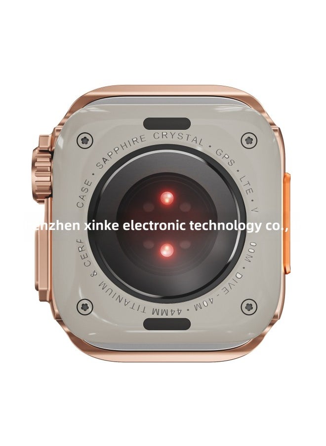 Applicable Apple Watch Case Apple Watch Metal Frame Back Cover Seconds Change Ultra49mm-Color:Bright Gold-Overall Dimensions:49mm