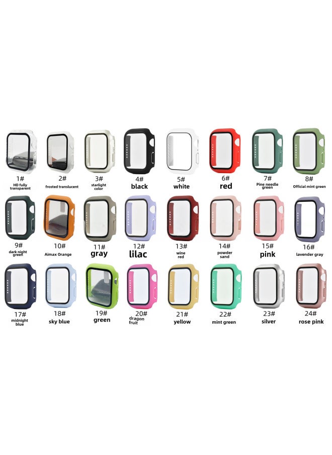 For S10 Apple Watch Watch Case Ultra2 Tempered Film Iwatch3456789SE Protection-Color:Black (case)-Appearance Size:44mm (s456/se Generation)