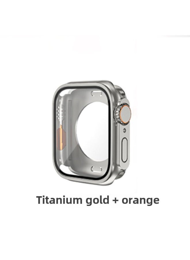 Suitable For AppleWatch S10 Watch Second Generation Second Change Ultra49mm Front And Rear Cover 360 All-inclusive Ten Representative Shell-Color:2# Titanium Gold (second Generation Full Package Second Change)-Exterior Dimension:41MM(OPP Bag)