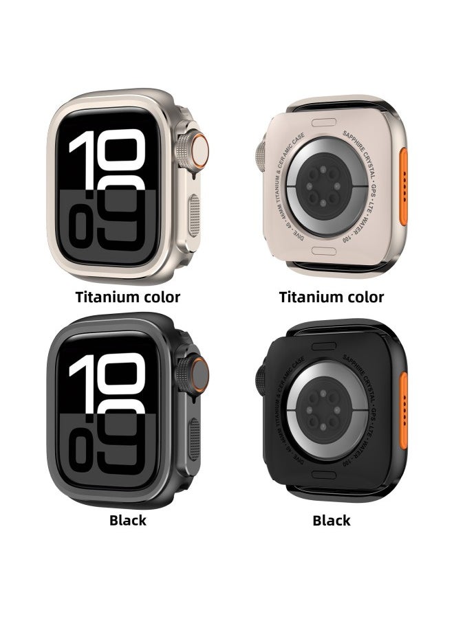For Apple Apple Watch Watch Protective Case 44/45/46/49mm Alloy Metal Modified Protective Case-Color:Q3 Seconds Turns Into Alloy Shell-original Color-Dimensions:44mm