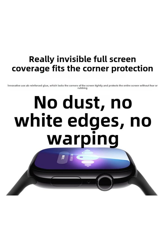 Applicable To Apple Watch S10 Protective Film Film Artifact Applewatch 9 TPU TPU TPU TPU TPU Tape Locator-Color:TPU Hydraulic Film Sticking Film Artifact-Size:Applewatchultra/ultra2  (full Screen Explosion-proof)