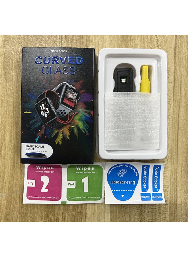 For IWatch10 Apple Watch Tempered Film UV HD Applewatch Hot Bent Glass Crystal Drill Protective Film-Color:UV Tempered Film Suit ]-Size:38mm（S1-S3）