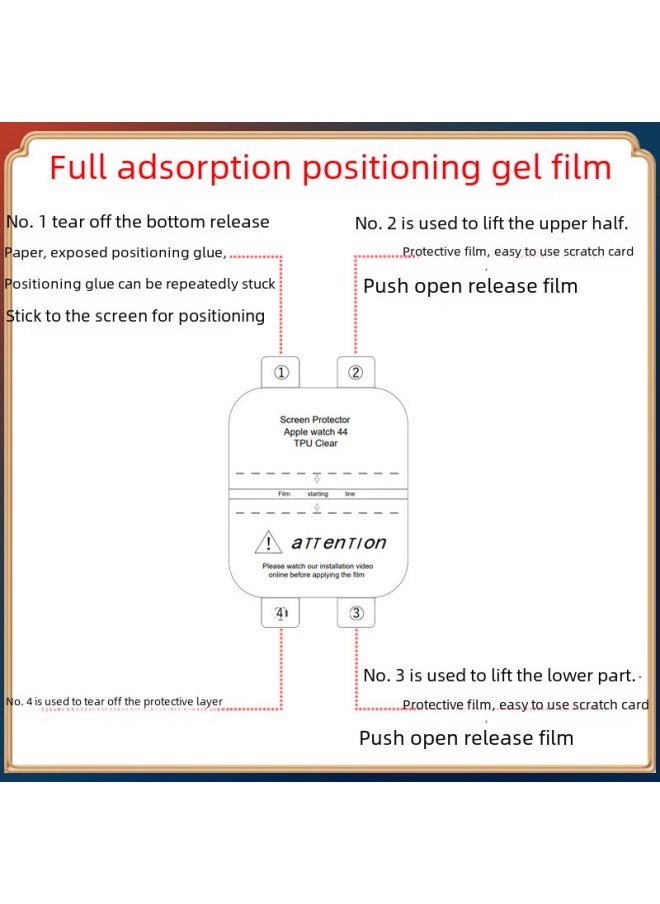 Watch Tpu Ultra49mm7/6se Curved Screen Protector Film Compatible Watch Digital Computer Accessories-Color:Full Adsorption Positioning (6 Pieces)-Dimensions:iwatch-41mm(7/8/9 Generation)