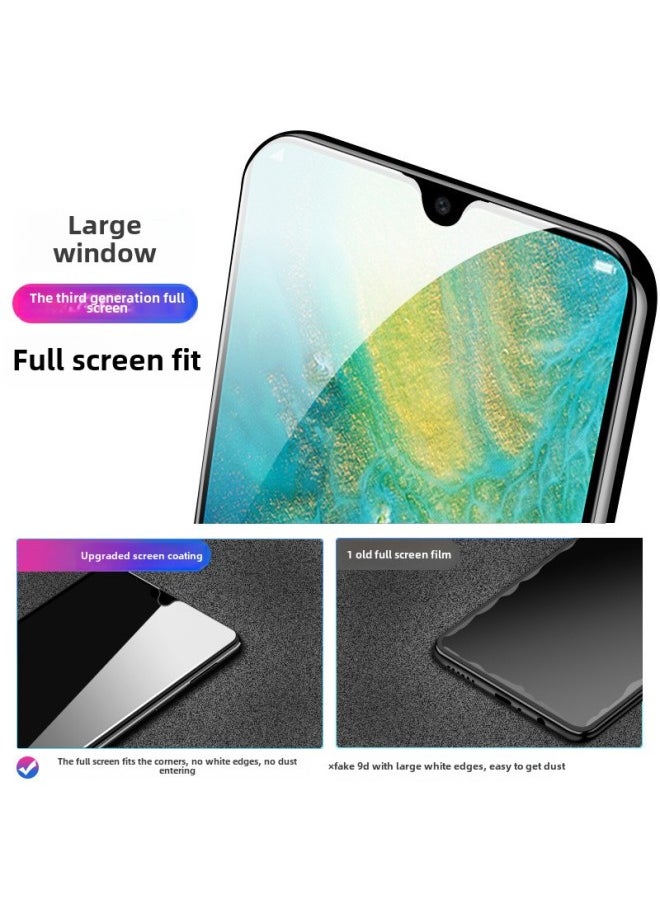 For Huawei Mate40 Tempered Film Mate30pro Full Screen Coverage 20x Full Mete10 Film Mask 20pro-Color:Thin Edge Large Window-blue Light-Size:Mate10