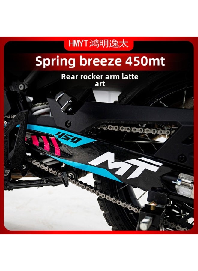 Qs For Spring Breeze 450MT Waterproof Sticker Rear Rocker Arm Pull Flower Modification Accessories Sunscreen Decals Flower Prints-Color:C Yellow-green -Size:Default Item