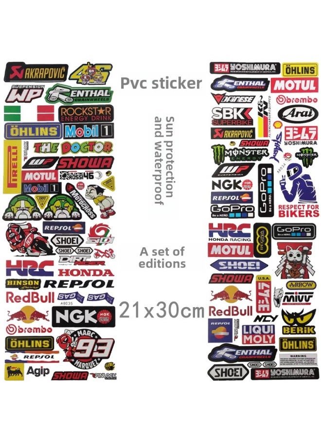 Motorcycle Stickers, Motorcycle Stickers, Scorpion Helmet Stickers, Waterproof And Sunscreen Electric Vehicle Reflective Decorative Decals-Color:Dark Blue-Size:Default Item
