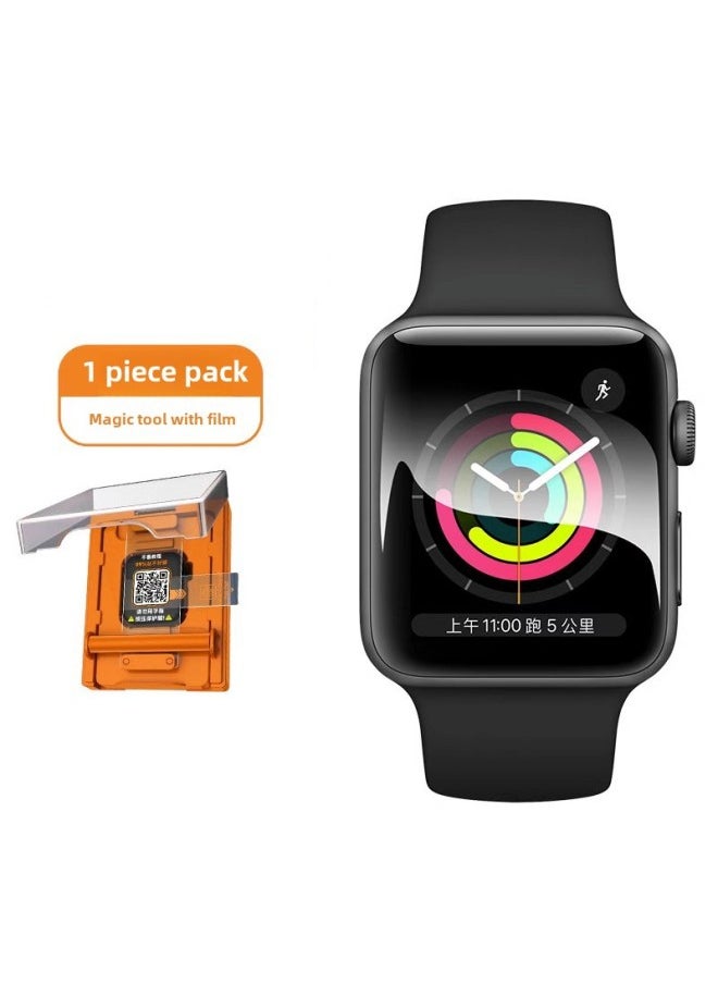 Watch 7 8 9 Series Stainless Steel Film Full Screen Soft Film Watch 6 Generation Handwatch Sticker-Color:4K HD  With Film Artifact-Dimensions:S7/S8-41mm