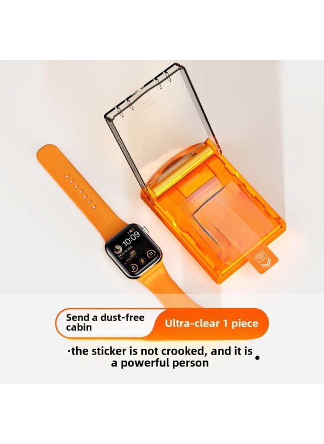 Dust Free Seconds Iwatch7 Tempered Film Full Screen Series 9 Film WatchSeries10 Generation Watch Film Film-Color:Second Film Dust Removal Second Paste Warehouse-Size:S7/S8-45mm