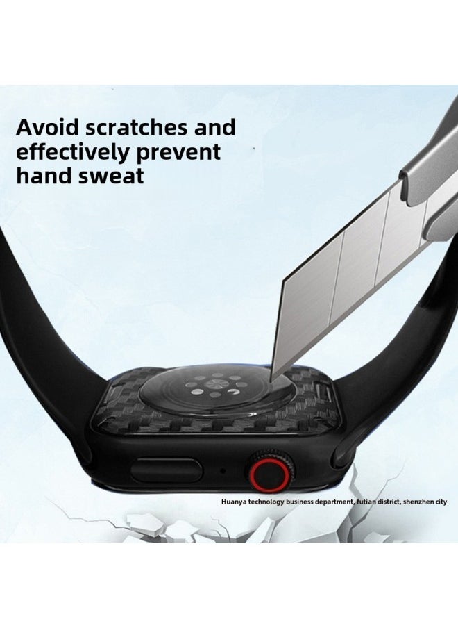 Suitable For IwatchS10 Carbon Fiber Rear Film 10 Generation Full Coverage Apple Watch Rear Film 49 46 42MM-Color:iWatch Carbon Fiber Back Film -bare Piece Pack 100 Pieces-Size:iWatch Ultra-49MM