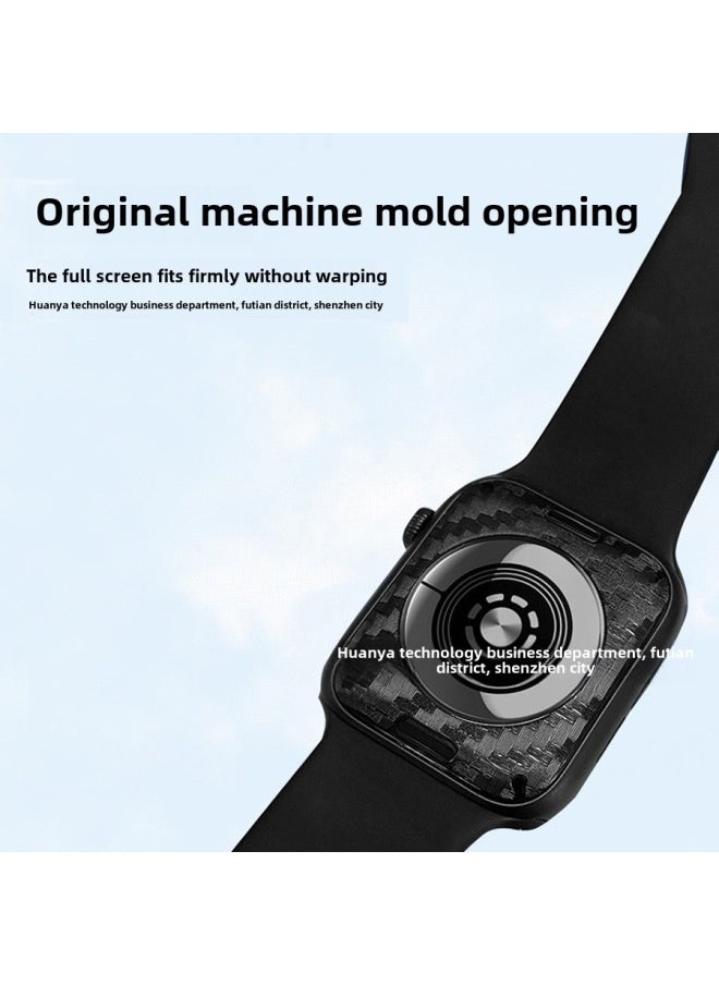 Suitable For IwatchS10 Carbon Fiber Rear Film 10 Generation Full Coverage Apple Watch Rear Film 49 46 42MM-Color:iWatch Carbon Fiber Back Film -bare Piece Pack 100 Pieces-Size:iWatch Ultra-49MM