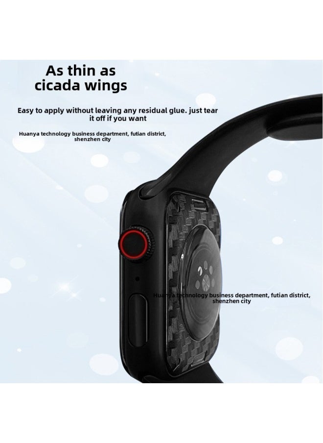 Suitable For IwatchS10 Carbon Fiber Rear Film 10 Generation Full Coverage Apple Watch Rear Film 49 46 42MM-Color:iWatch Carbon Fiber Back Film -bare Piece Pack 100 Pieces-Size:iWatch Ultra-49MM