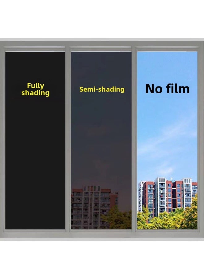 Heat Insulation Film Sunshade Film Glass Sunscreen Window Sticker Self-adhesive Anti-peep One-way Perspective Privacy Wall Sticker-Colour:Nano Black (heat Insulation And Light Transmission)-Size:Width 30cm*length 3m
