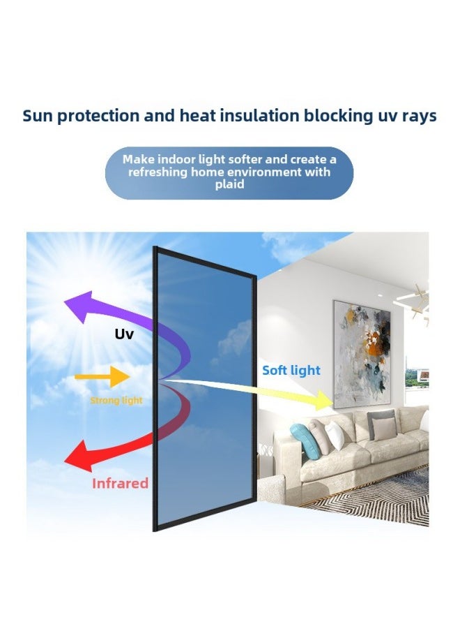 Heat Insulation Film Sunshade Film Glass Sunscreen Window Sticker Self-adhesive Anti-peep One-way Perspective Privacy Wall Sticker-Colour:Nano Black (heat Insulation And Light Transmission)-Size:Width 30cm*length 3m