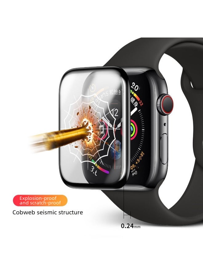 Suitable For AppleWatch Protective Film Apple Watch S10 Full Screen PMMA Curved Surface Hot Bending 8 Generation 45mm HD Film-Color:3D Composite Film (5 Piece Set)-Dimensions:iwatch*42mm（S3、2、1）