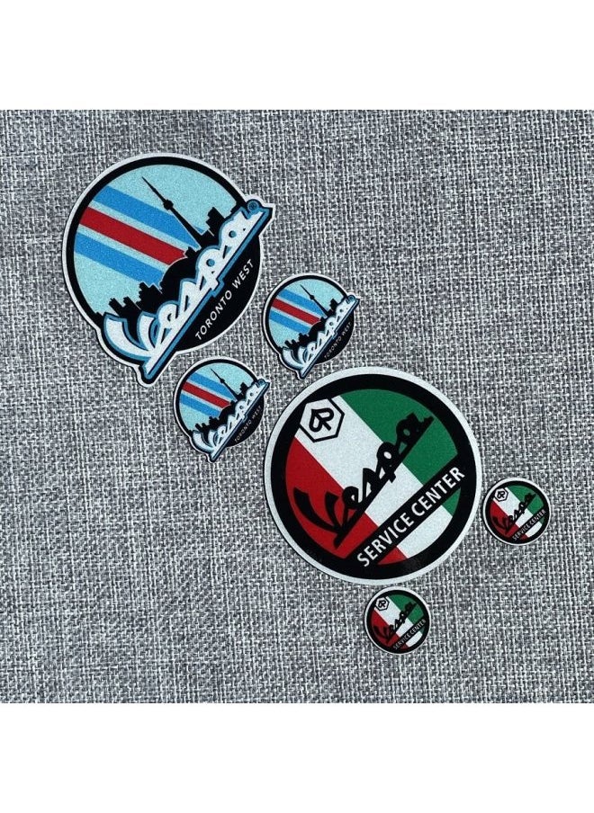 For Piaggio Vespa Decorative Sticker Reflective Vespa Spring/Sprint/GTS Modified Cartoon Decal-Color:23#Reflective Large Sheet-Size:Default Items