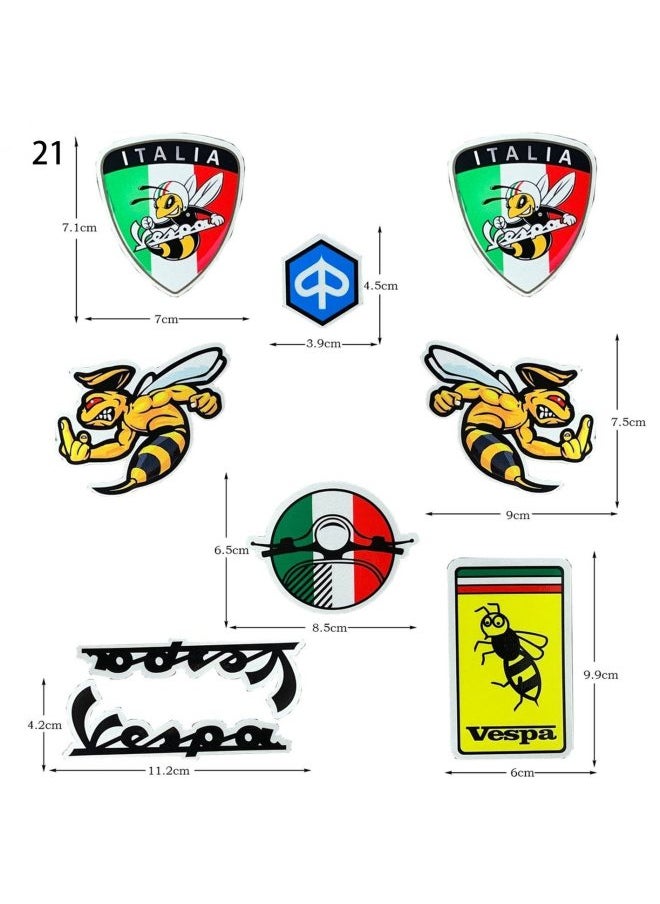 For Piaggio Vespa Decorative Sticker Reflective Vespa Spring/Sprint/GTS Modified Cartoon Decal-Color:23#Reflective Large Sheet-Size:Default Items