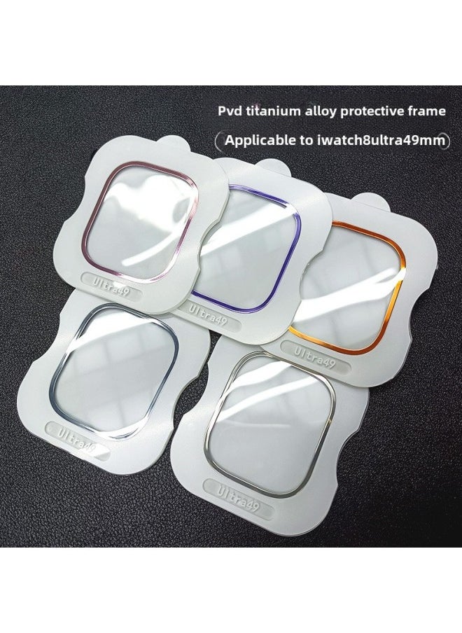 For Apple Watch Ultra2 Apple Watch Titanium Frame Iwatch Hollow S8 Metal Protection-Color:PVD Border ]-Dimensions:Apple Watch Ultra/2(49mm) ]