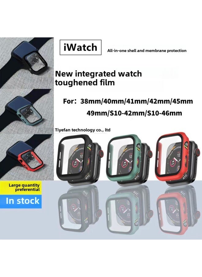 Suitable For IwatchS10 Protective Case Film Integrated Apple Watch 46mm Case WatchS9/S8/S765-Color:Light Green-Dimensions:42mm