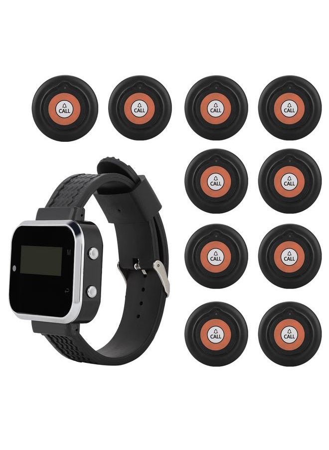 CTW05+CTT19 Wireless Charging Wrist Watch Receiver+10 Black Ultra thin Pager