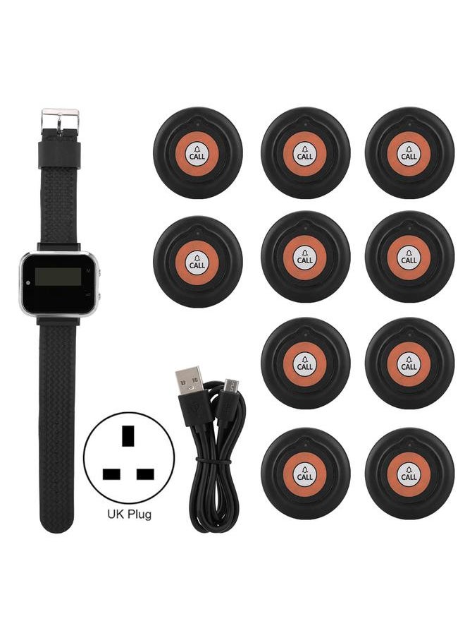 CTW05+CTT19 Wireless Charging Wrist Watch Receiver+10 Black Ultra thin Pager
