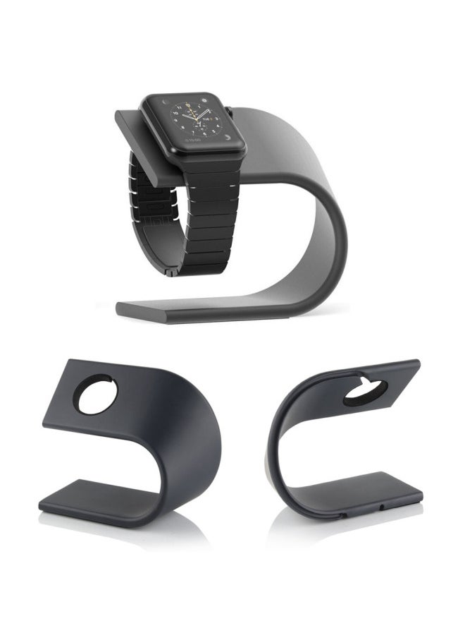 Suitable For Apple Watch Bracket IWATCH7 Aluminum Alloy U-shaped Desktop Watch Smart Watch Charging Bracket-规格:银色
