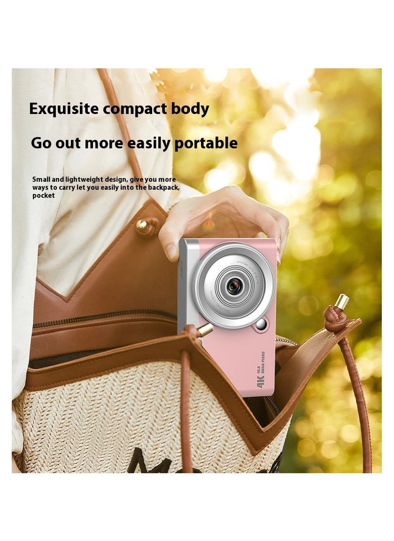 Ccd camera digital camera beauty camera retro HD portable children's camera/pink