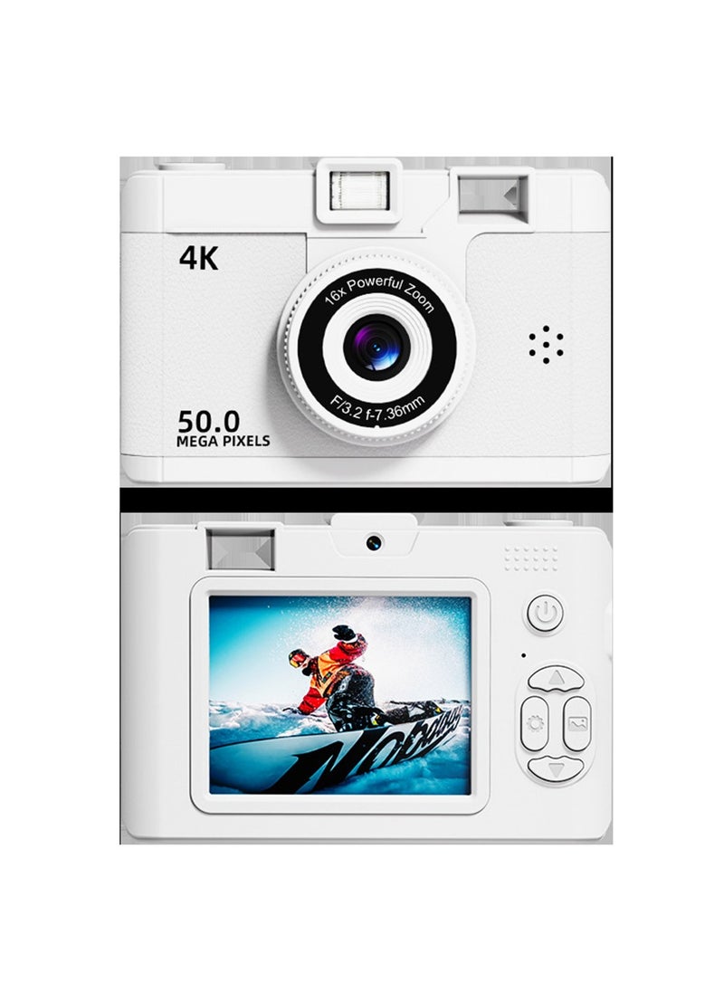 High-definition digital camera student mini front and back double camera gift/white