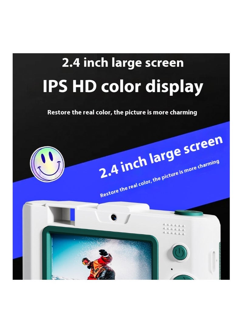 High-definition digital camera student mini front and back double camera gift/white
