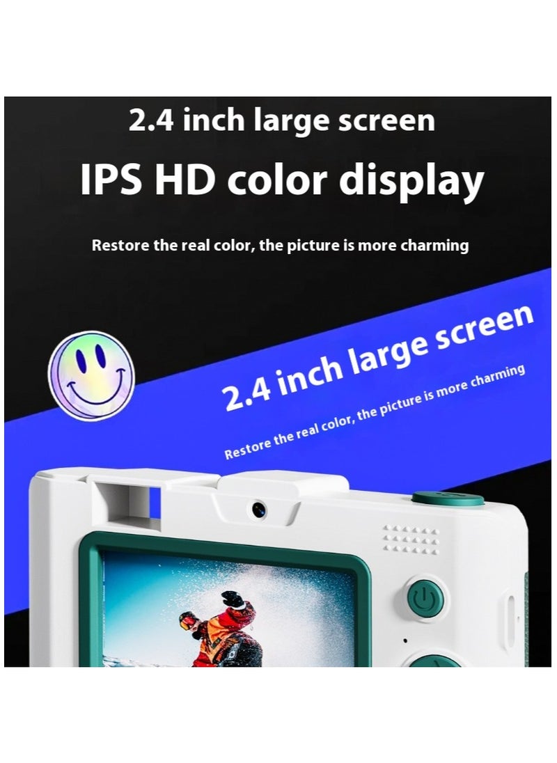 High-definition digital camera student mini front and back double camera gift/green