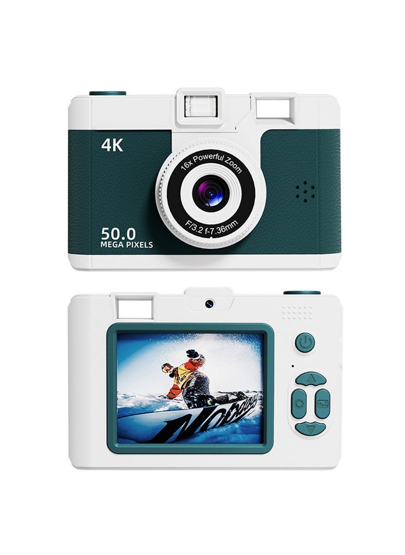 High-definition digital camera student mini front and back double camera gift/green